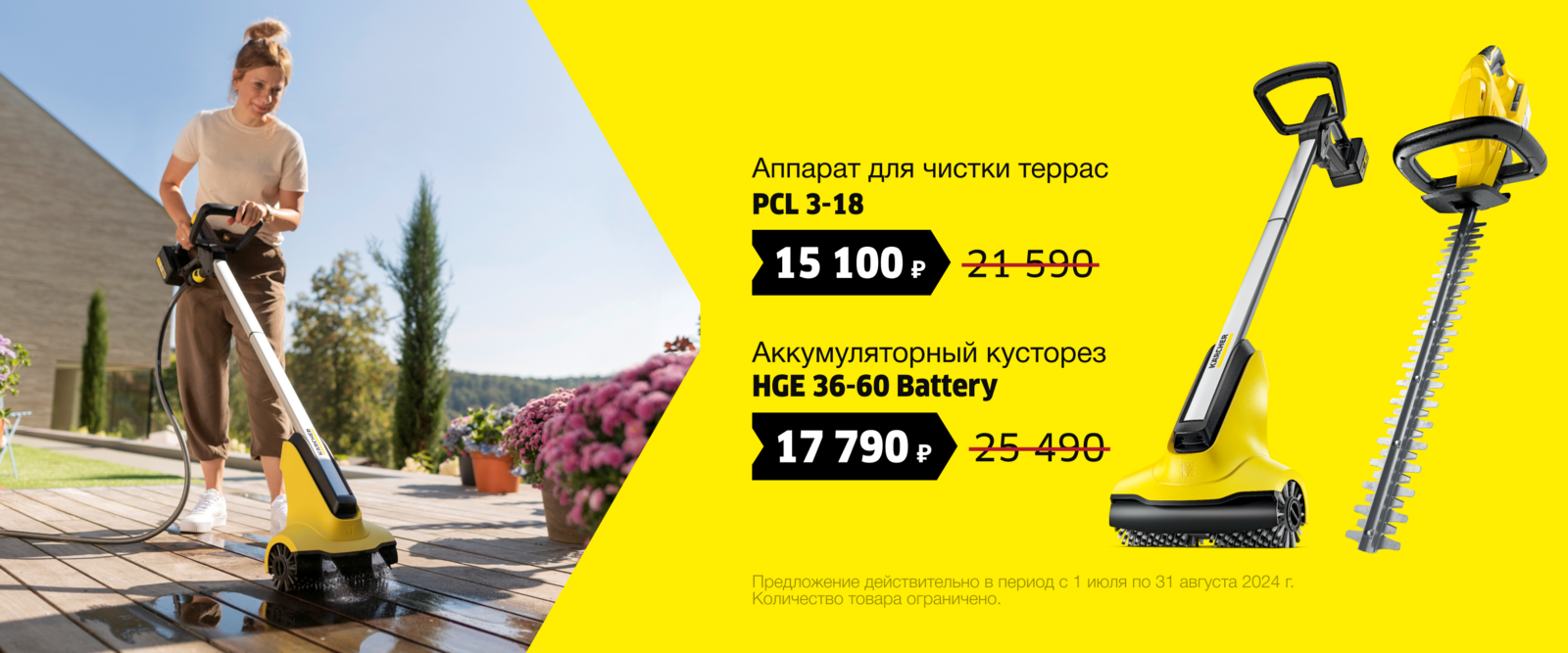 Аппарат для чистки террас и кусторез со скидкой 20%