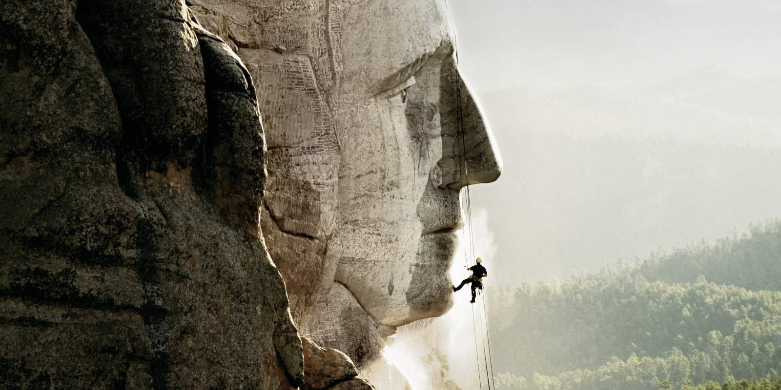 Our Purpose. Kärcher sponsorship workers clean Mt. Rushmore