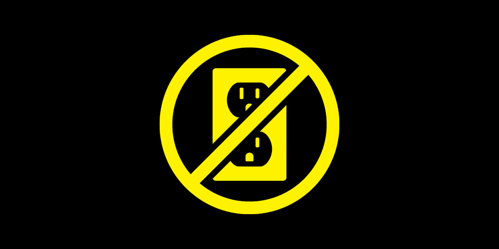 No Electrical Cord Keeps You Mobile An outlet icon with a strike through it representing mobility
