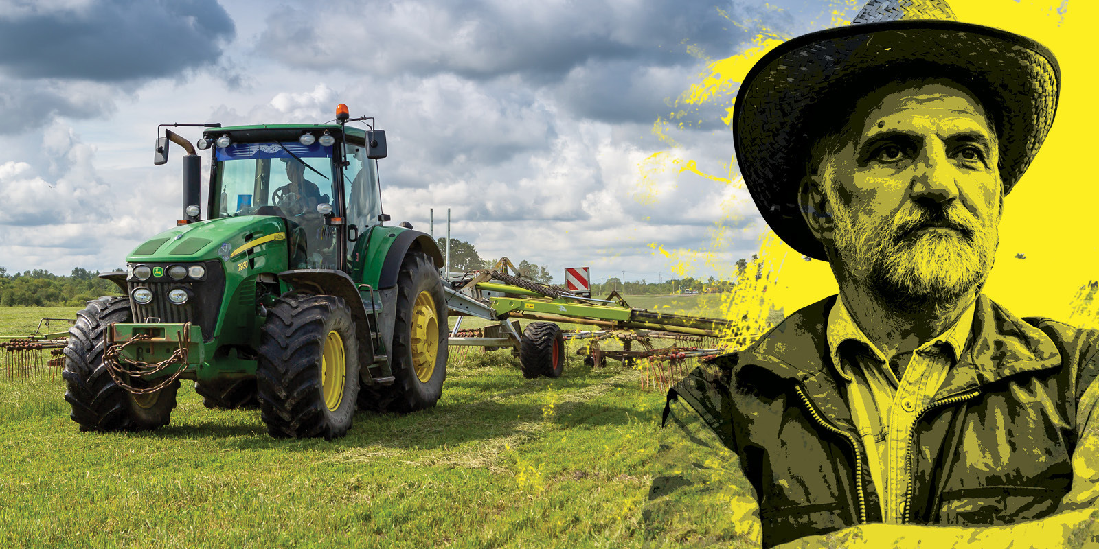 farming & agriculture industry worker next to an ag equipment photo