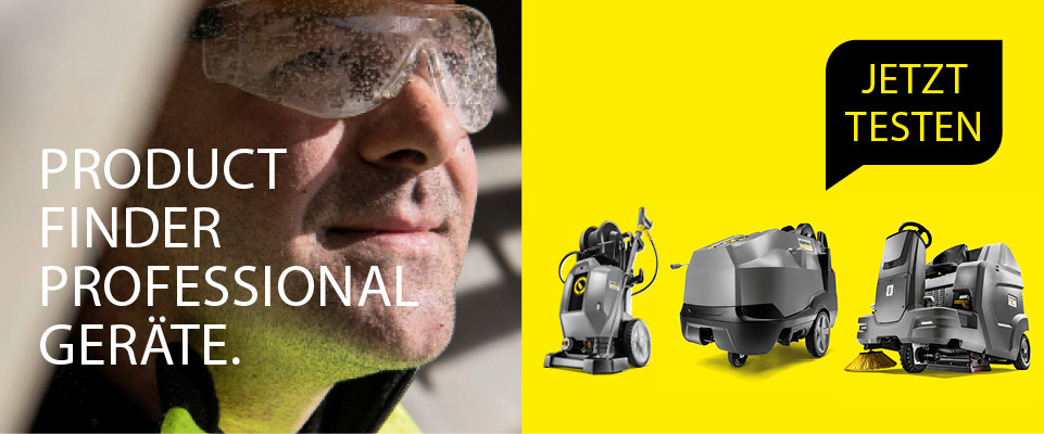 Productfinder Finden Sie mit dem kärcher Productfinder Ihre passenden Professional Geräte