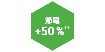 電気の使用量を50%節約