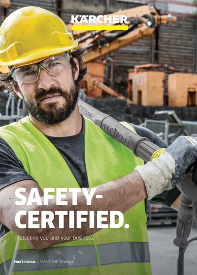 Kärcher Safety Certified Kärcher commercial pressure washer safety certified brochure cover