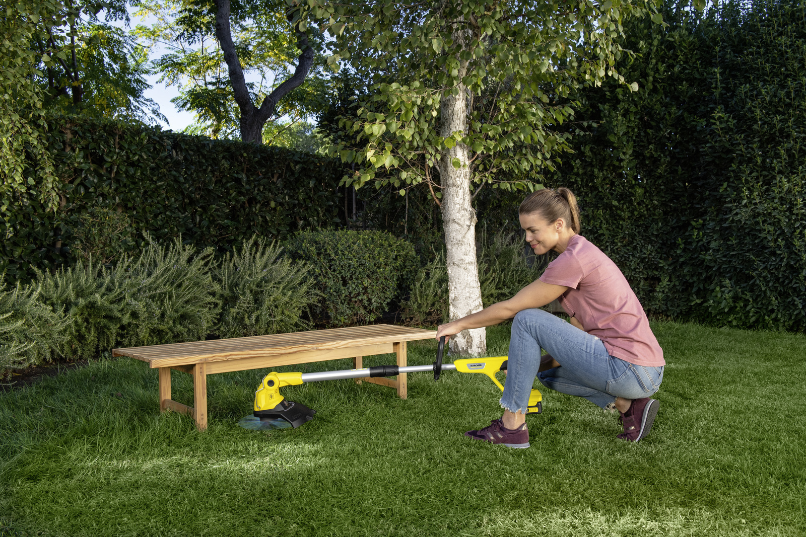 Battery lawn trimmer