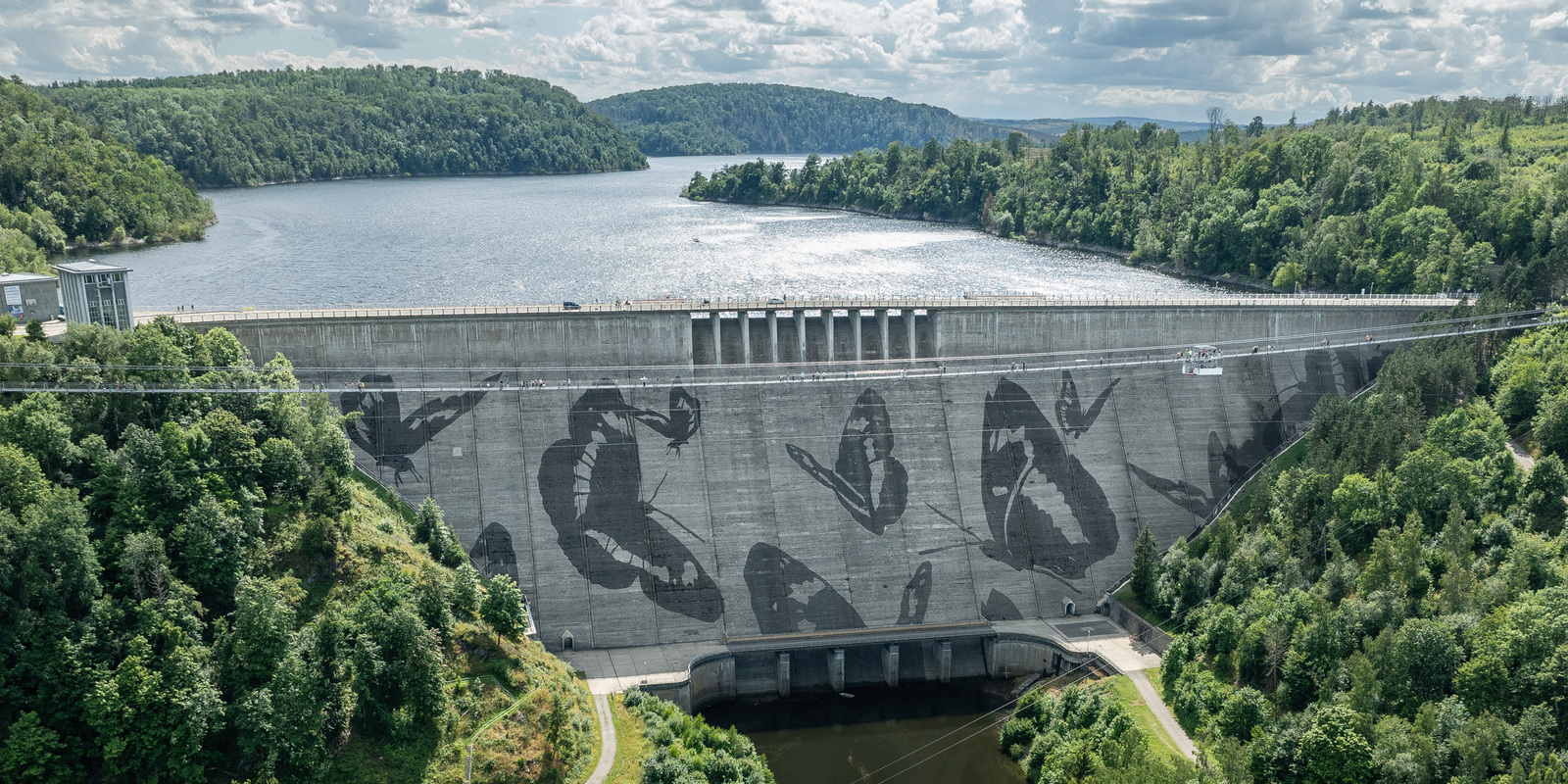 Reverse Graffiti Rappode dam - Harz mountains, Germany