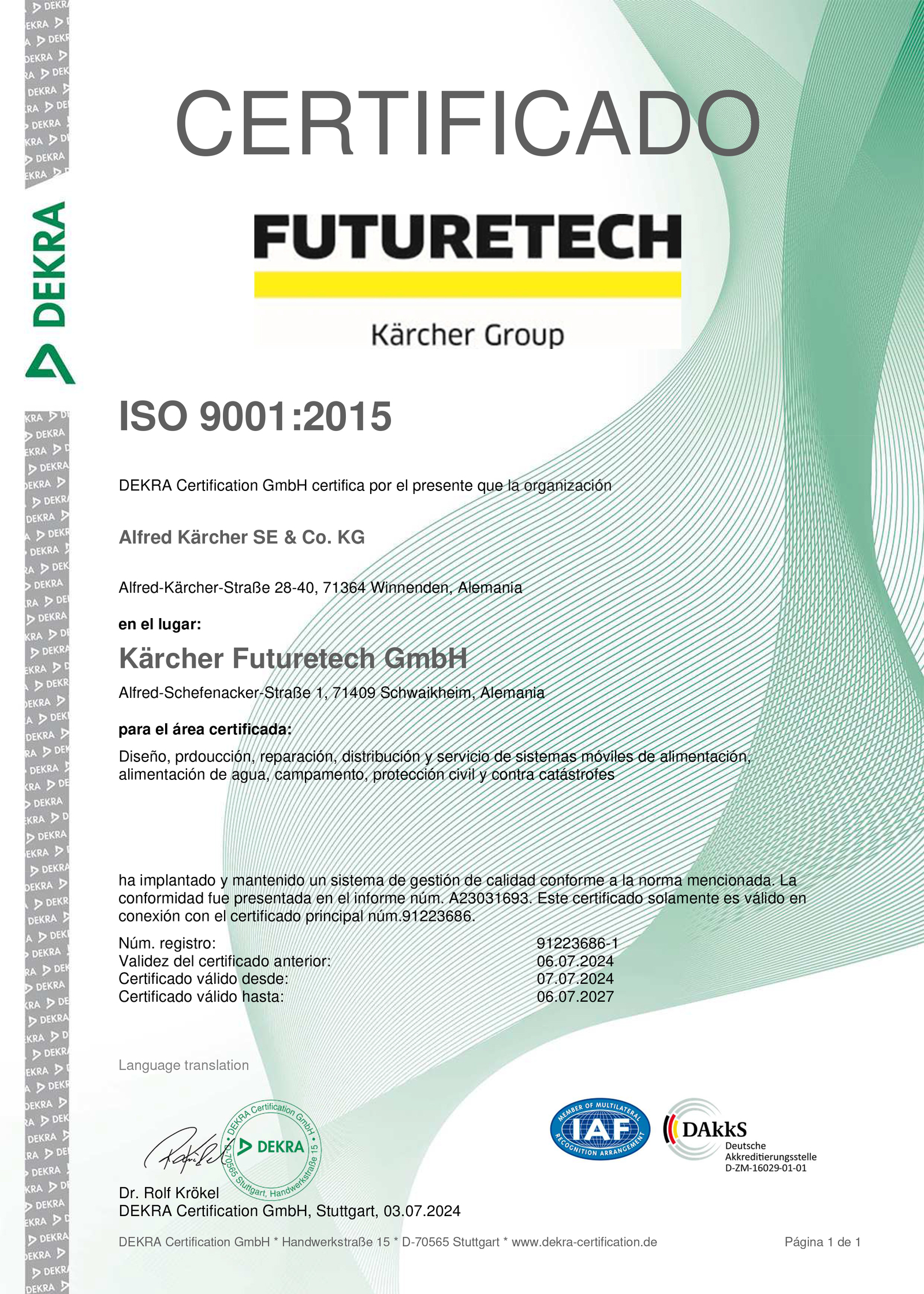 Standortzertifikat ISO 9001_2015 ES