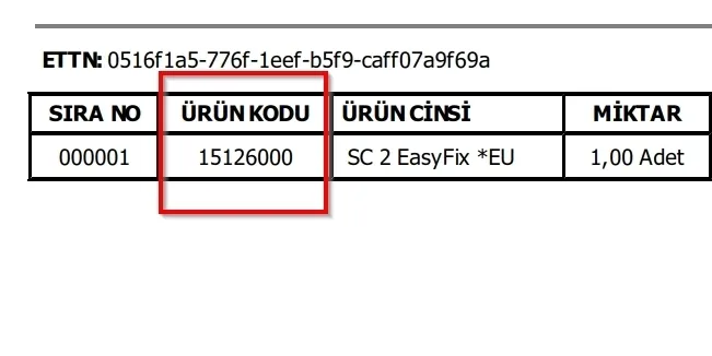 ürünkodu