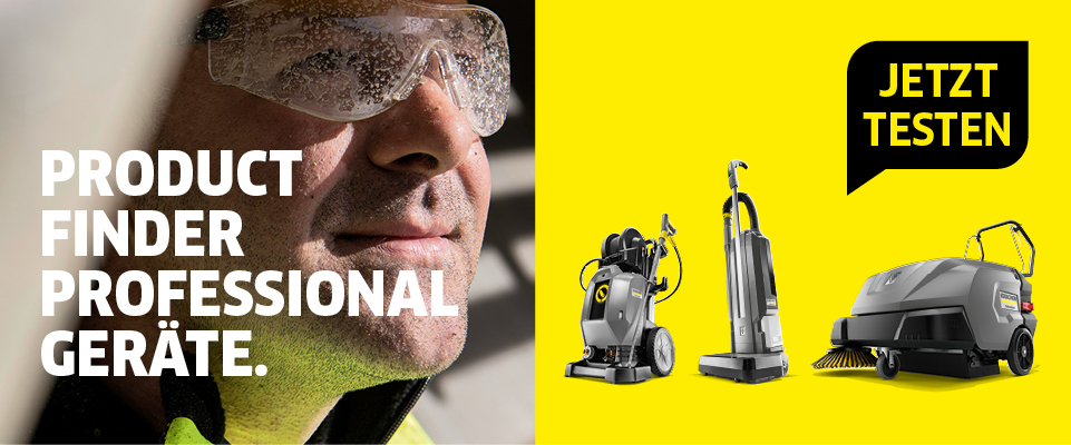 Productfinder Finden Sie mit dem kärcher Productfinder Ihre passenden Professional Geräte