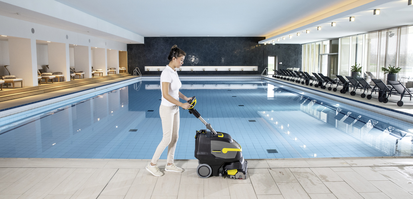 Cleaning of swimming pools and spa areas