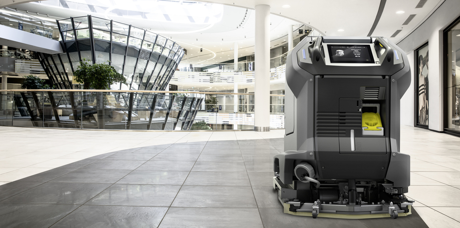 Robotics A robot cleans a floor surface