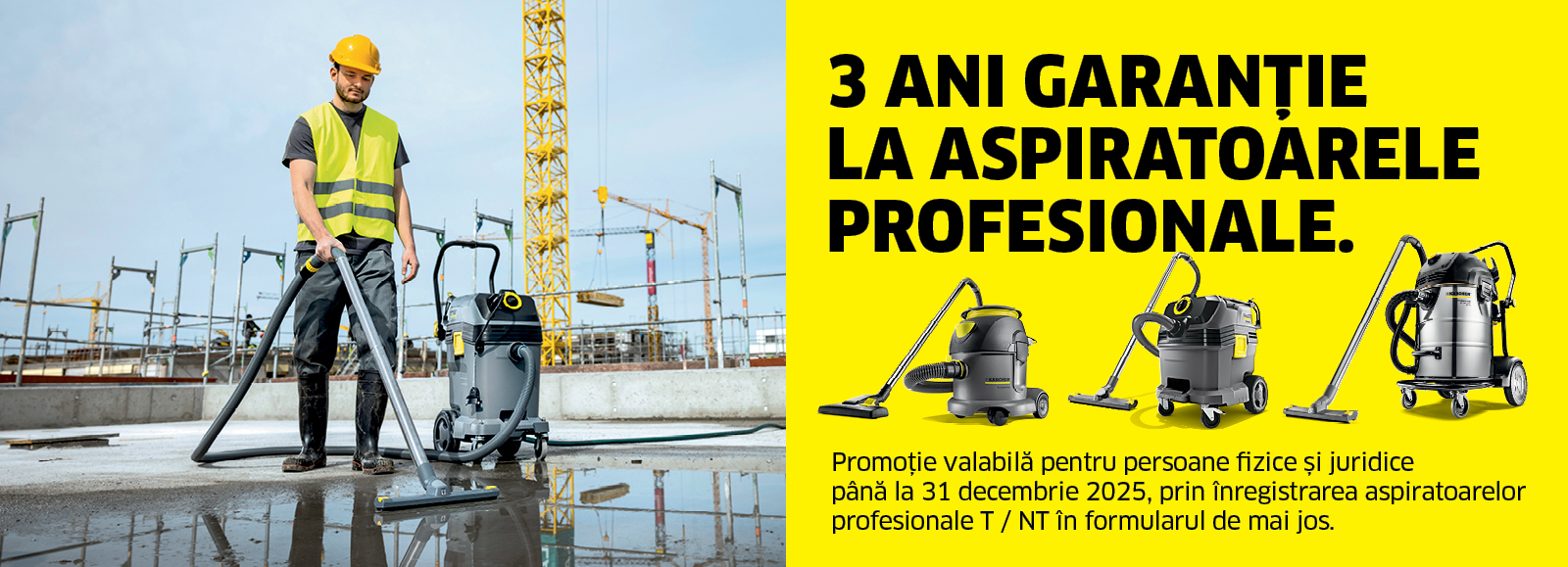 3 ani garantie aspiratoare profesionale