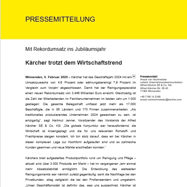 Pressemitteilung Jahresrückblick 2024 Pressemitteilung Jahresrückblick 2024