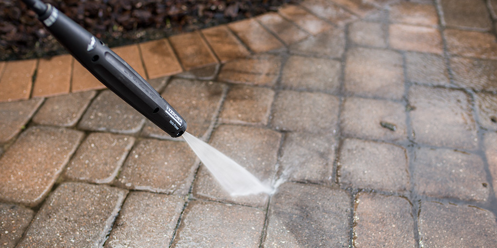Karcher Premium Electric Pressure Washer Cleans Brick Pavers