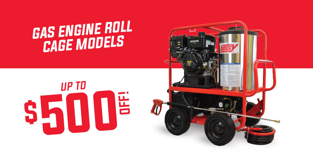 Roll Cage Series Hot Water Gas Pressure Washer Product banner for Roll Cage Series Hot Water Gas Pressure Washer