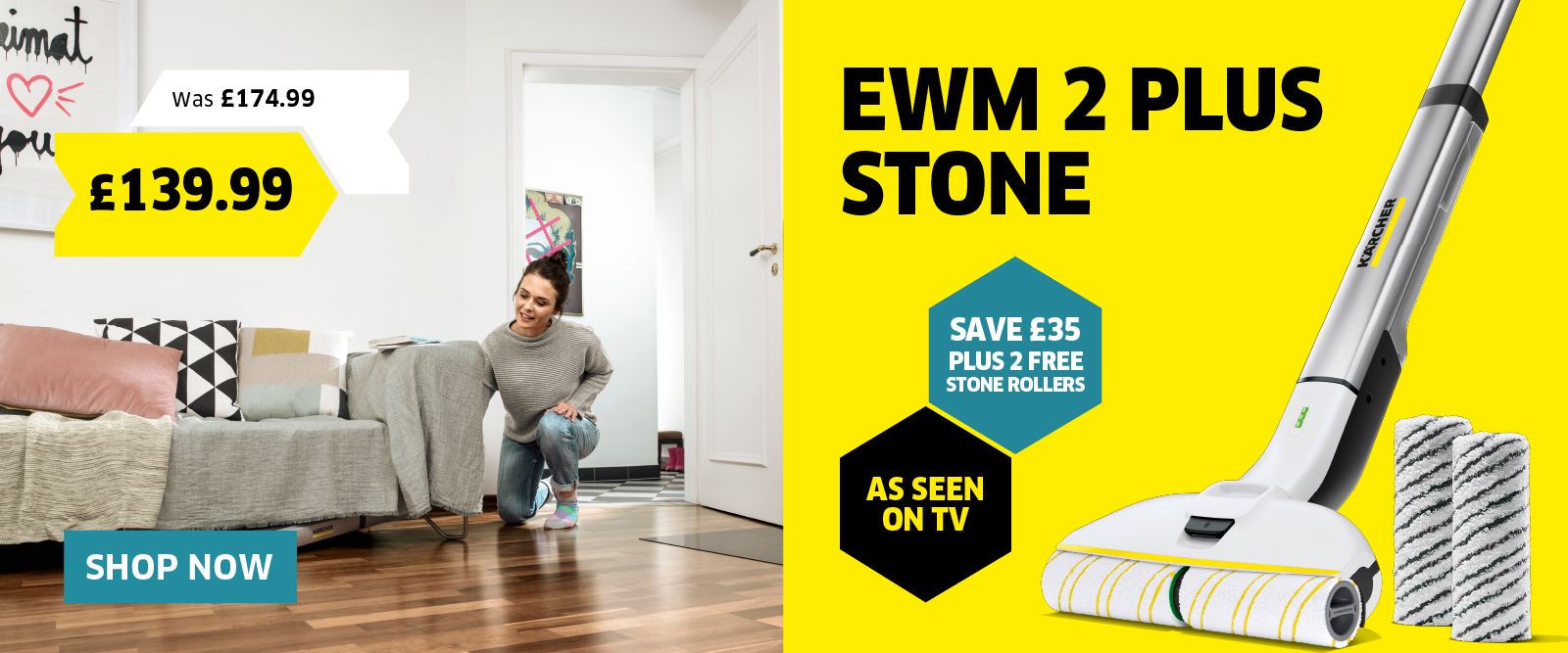 Karcher EWM 2 Plus Stone Electric Wiping Mop DRTV Karcher EWM 2 Plus Stone Electric Wiping Mop DRTV
