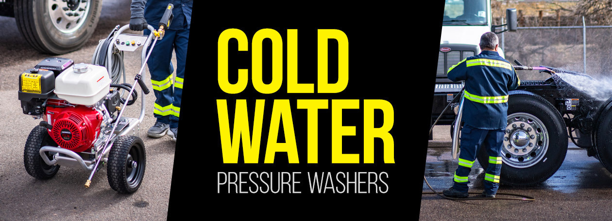 Landa Cold Water Pressure Washers Men pressure wash a semi truck with Landa cold water pressure washers