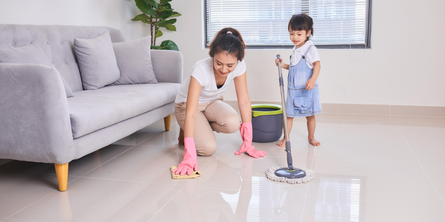 cách lau nhà sạch bóng