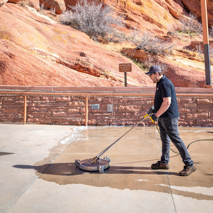 Surface cleaning walking spaces.