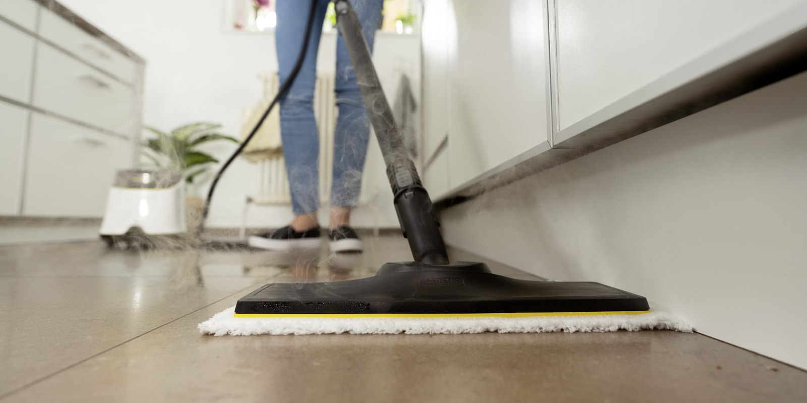 Очистка керамической плитки пароочистителем Kärcher