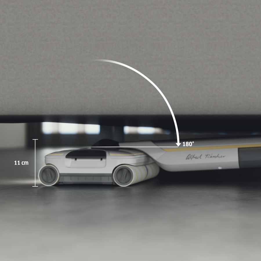 Floor cleaners can be lowered 180° Kärcher floor cleaners can be lowered 180°