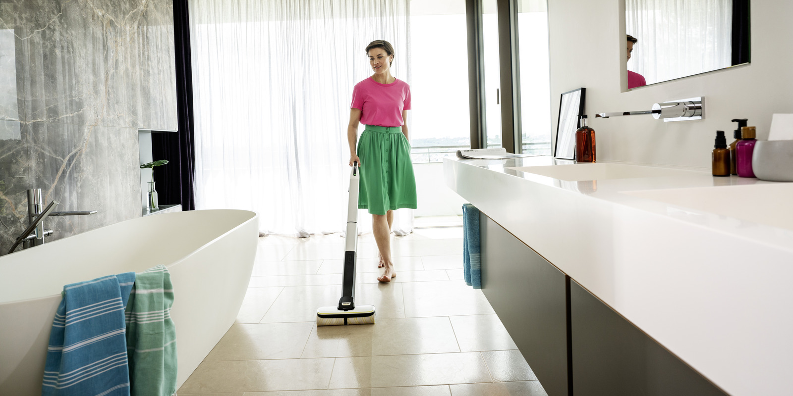 Очистка керамической плитки пароочистителем Kärcher