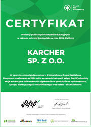 Certyfikat Biosystem dla Kärcher Sp. z o.o.