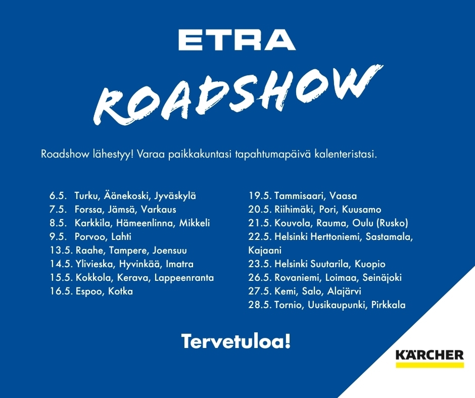 Etra Roadshow kiertueaikataulu 2025