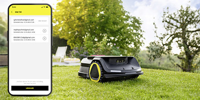 Nastavení výšky sečení v aplikaci