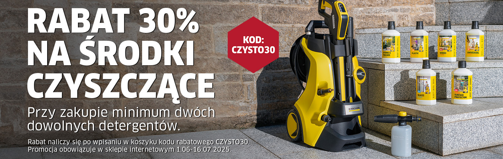 Rabat 30% na środki czyszczące przy zakupie min. dwóch z kodem CZYSTO30 Rabat 30% na środki czyszczące przy zakupie min. dwóch z kodem CZYSTO30