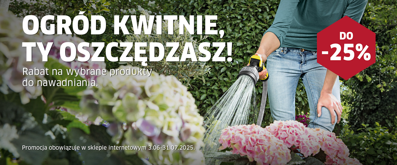 Ogród kwitnie - Ty oszczędzasz! Rabat na wybrane produkty do nawadniania. Ogród kwitnie - Ty oszczędzasz! Rabat na wybrane produkty do nawadniania.