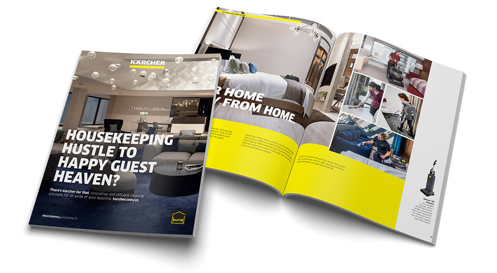 Hospitality Cleaning Guide illustration of Kärcher's hospitality industry cleaning guide