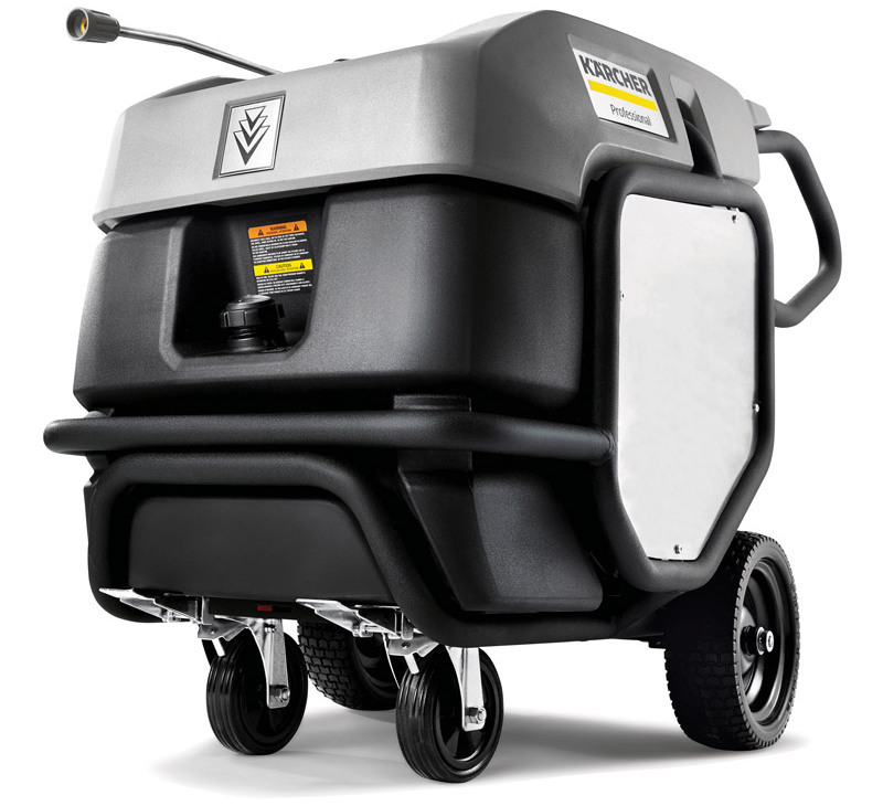 Kärcher hot water pressure washers A dramatic photo of a Kärcher Mojave Series hot water pressure washer