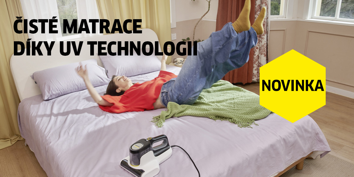 Výkonný vysavač na matrace od Kärcher s UV-C světlem zničí až 99 % bakterií a roztočů. Ideální pomocník pro alergiky.