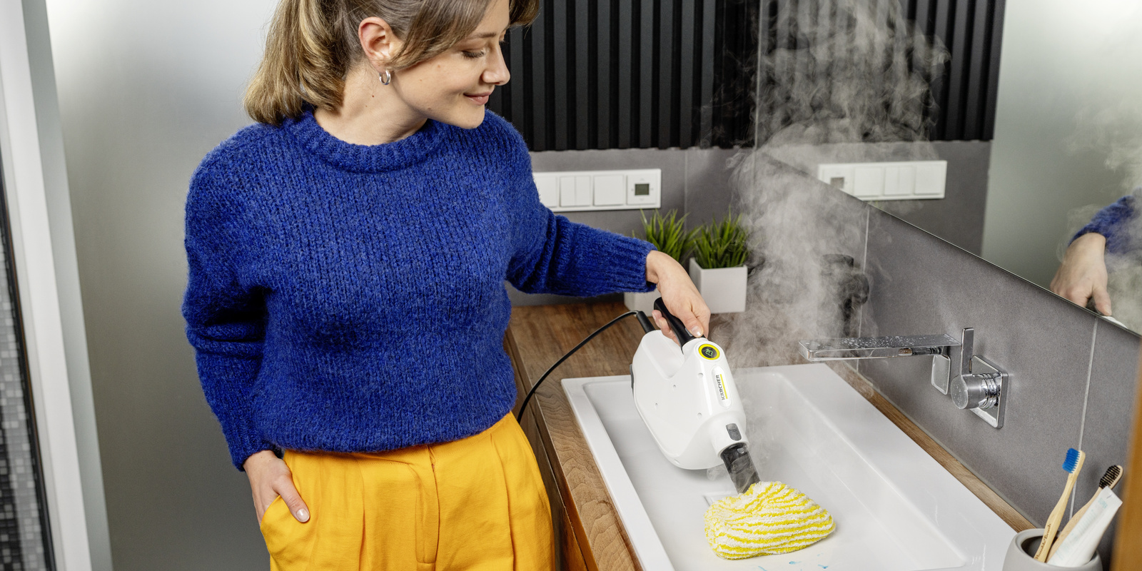 Съвети за почистване на мивки и батерии от Kärcher