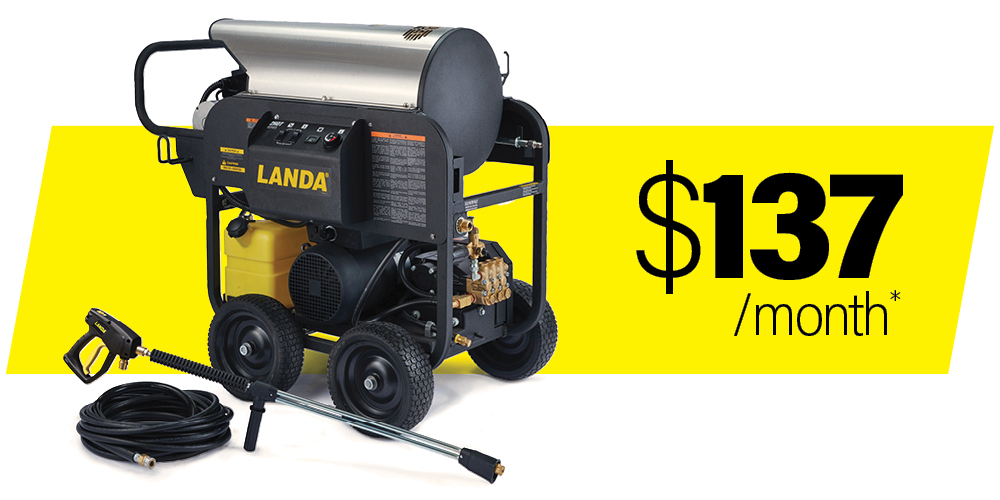 special offer graphic of Landa's HOT Series hot water electric pressure washer