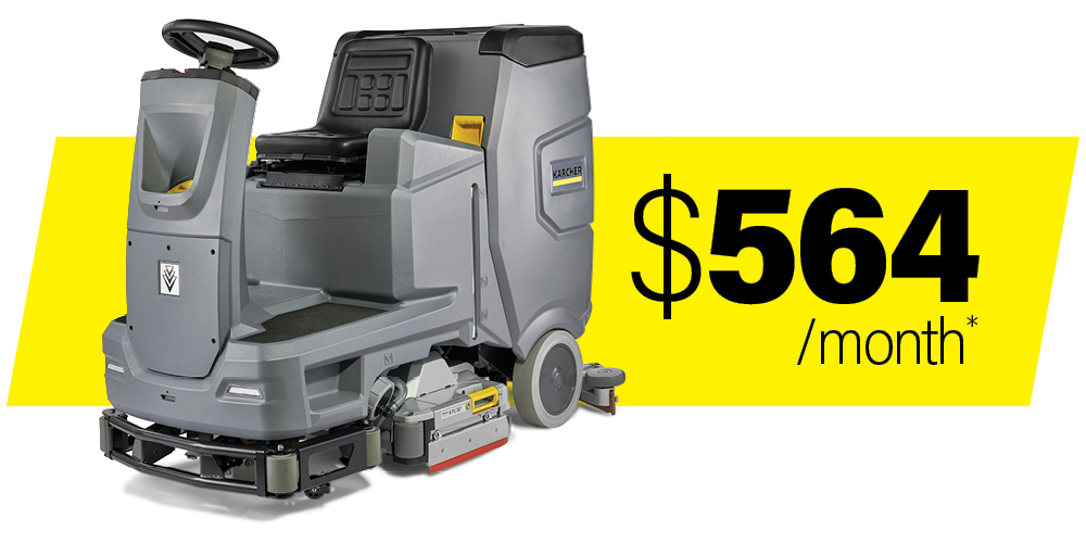 special offer graphic of Kärcher's B 110 Ride-On Floor Scrubber
