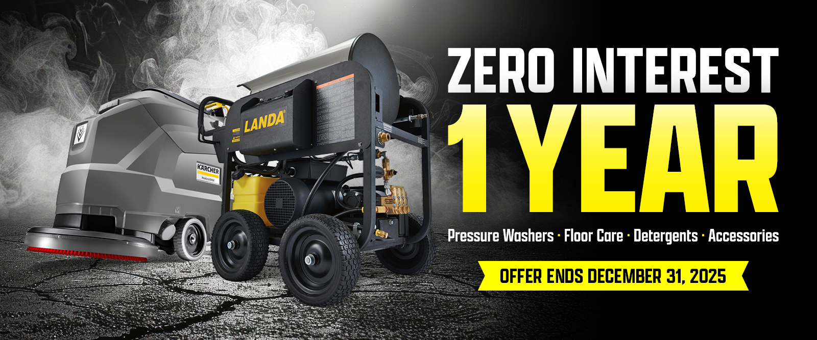 Landa pressure washers available for zero interest for 12 months
