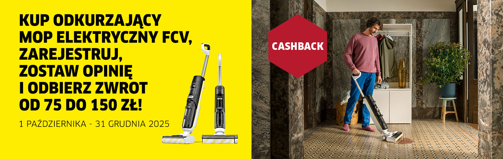 Kup odkurzający mop elektryczny, zarejestruj, zostaw opinię i odbierz zwrot