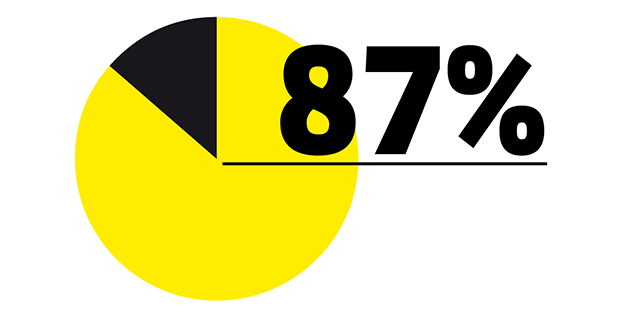 87 % Diagram with 87 %