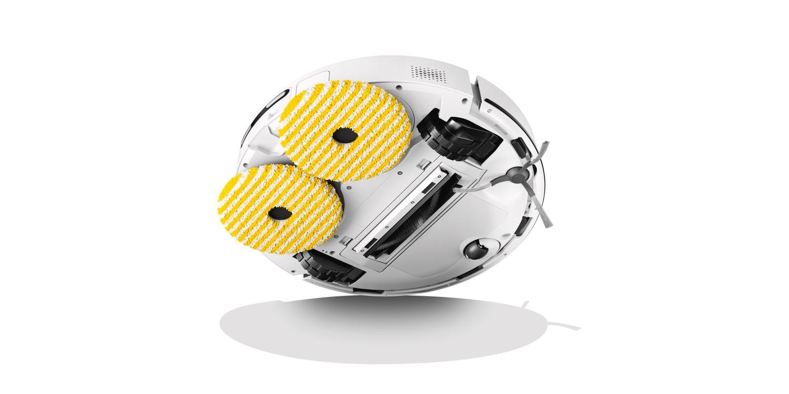 Robot vacuum and mop with rotating mopping discs