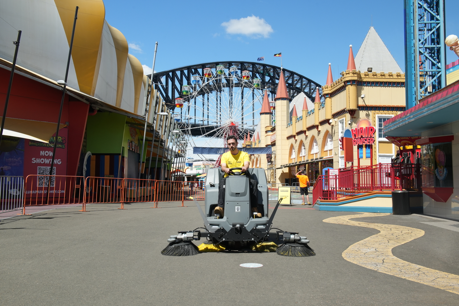 Cleaning the Bajra Sandhi monument in Bali.