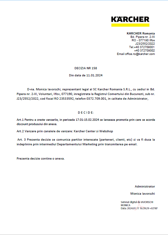 Decizie - Anexa 1 Regulament Promotie Roboti