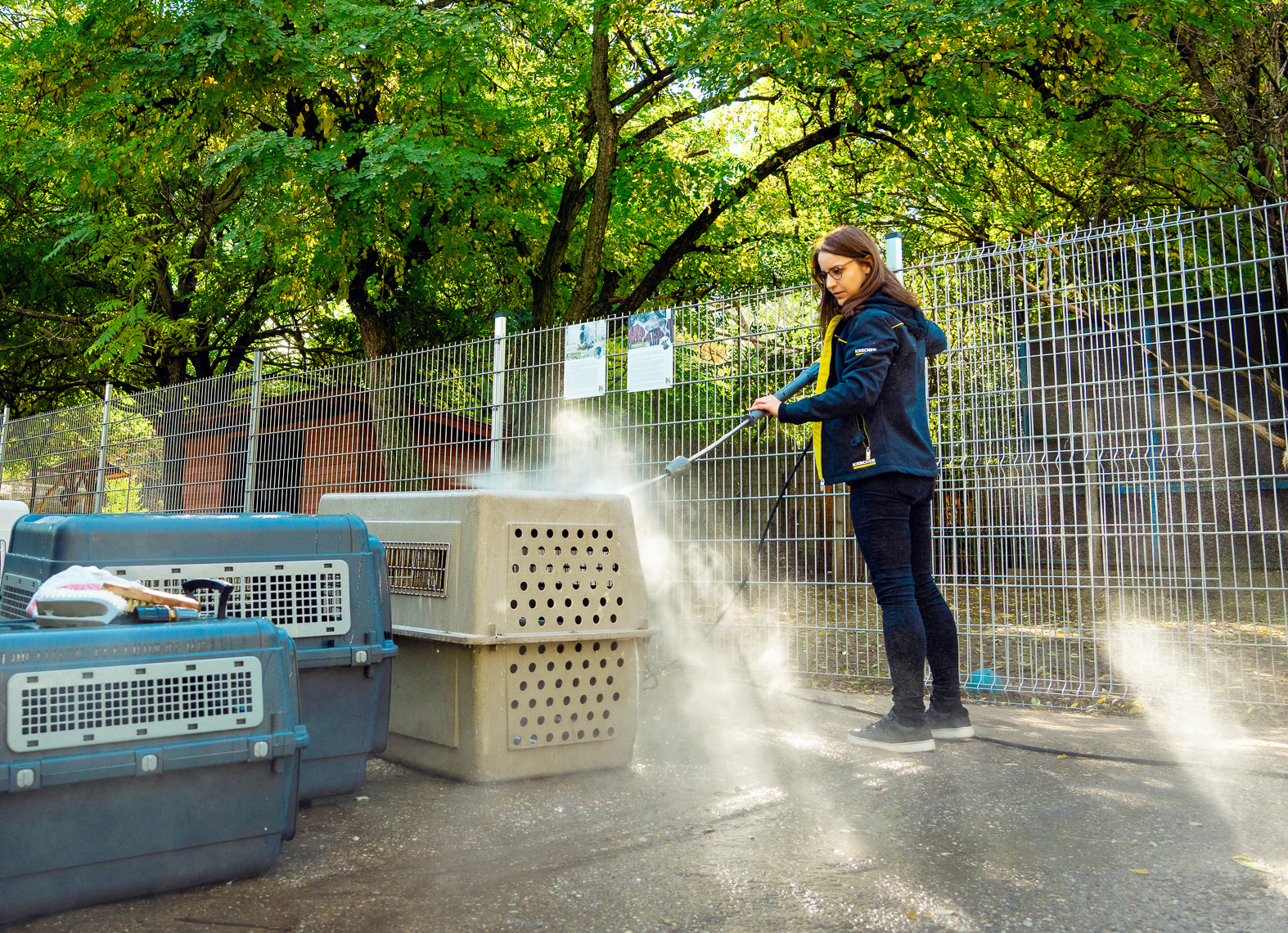 Climbers put the reverse graffiti on the dam.