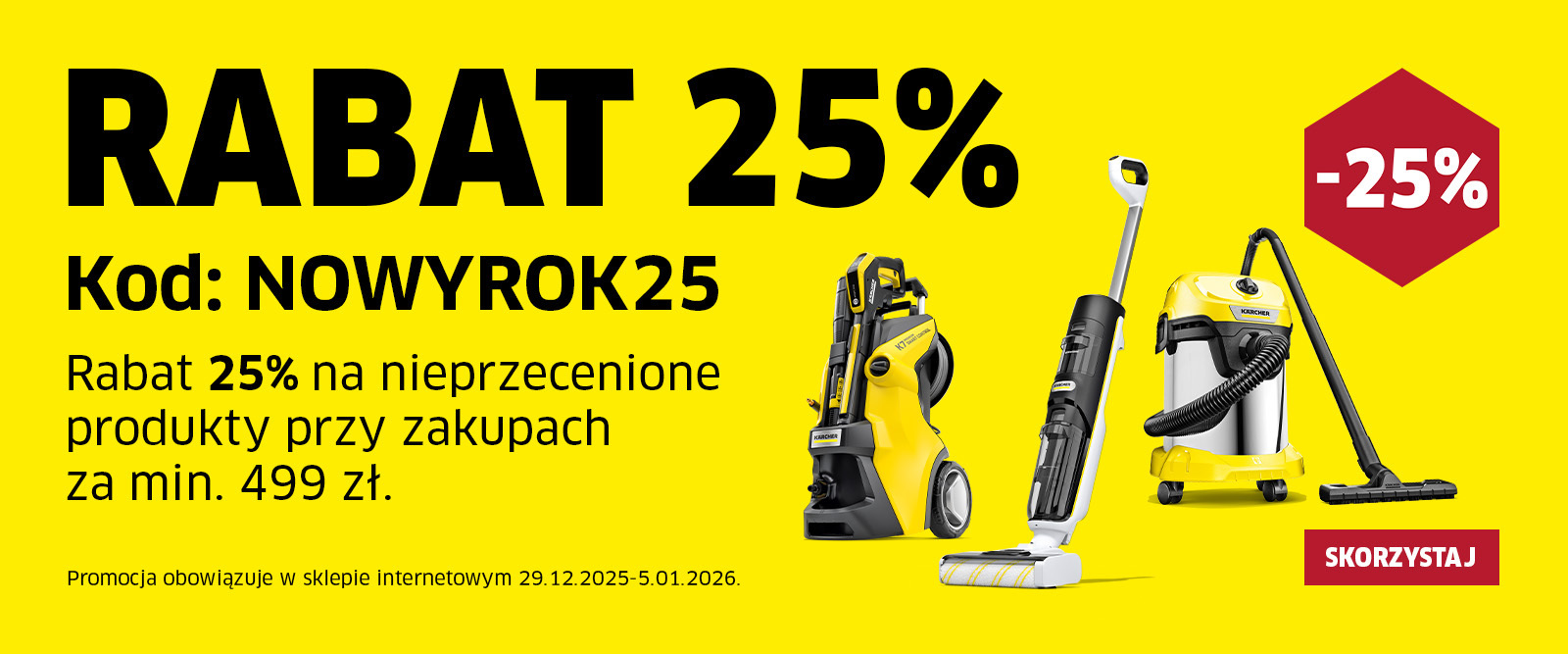 Noworoczna promocja! 25% taniej z kodem rabatowym NOWYROK25! 