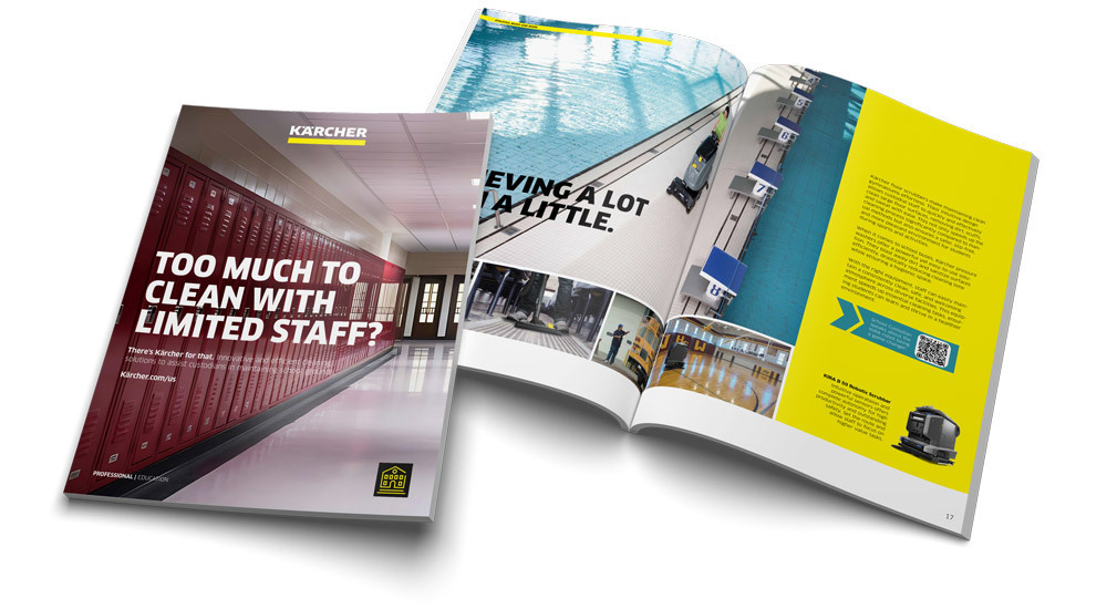 illustration of Karcher's education facility cleaning guide