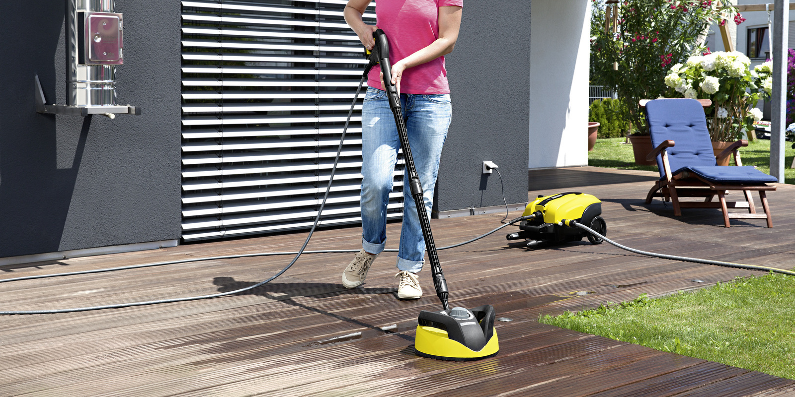Nettoyeur haute pression particulièrement silencieux pour le nettoyage du jardin et de la terrasse