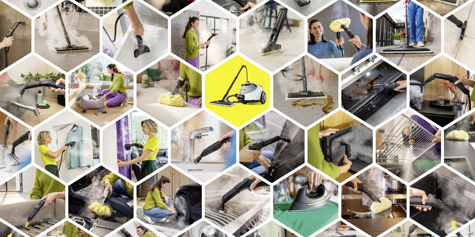 Steam cleaners for upholstery, cars and sofas: Kärcher accessories for a wide range of applications on textiles and hard surfaces.