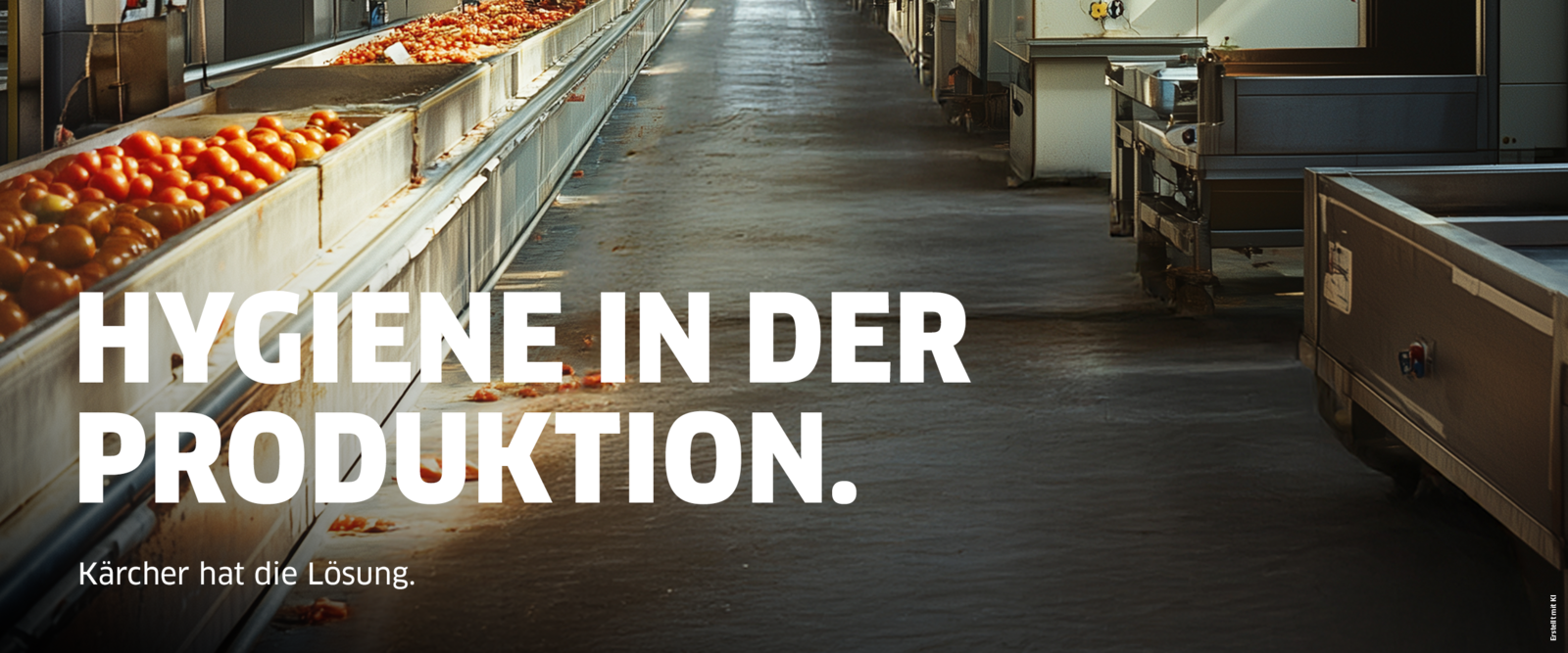 Mit Sicherheit sauber: Eine Person reinigt in der Lebensmittelindustrie