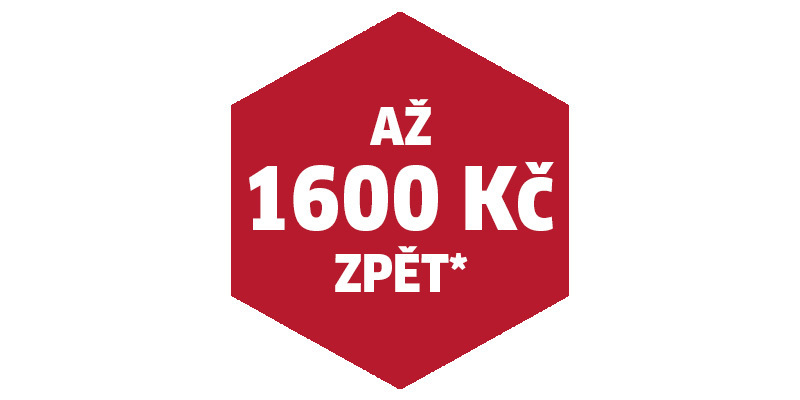 Cashback až 1600 zpět