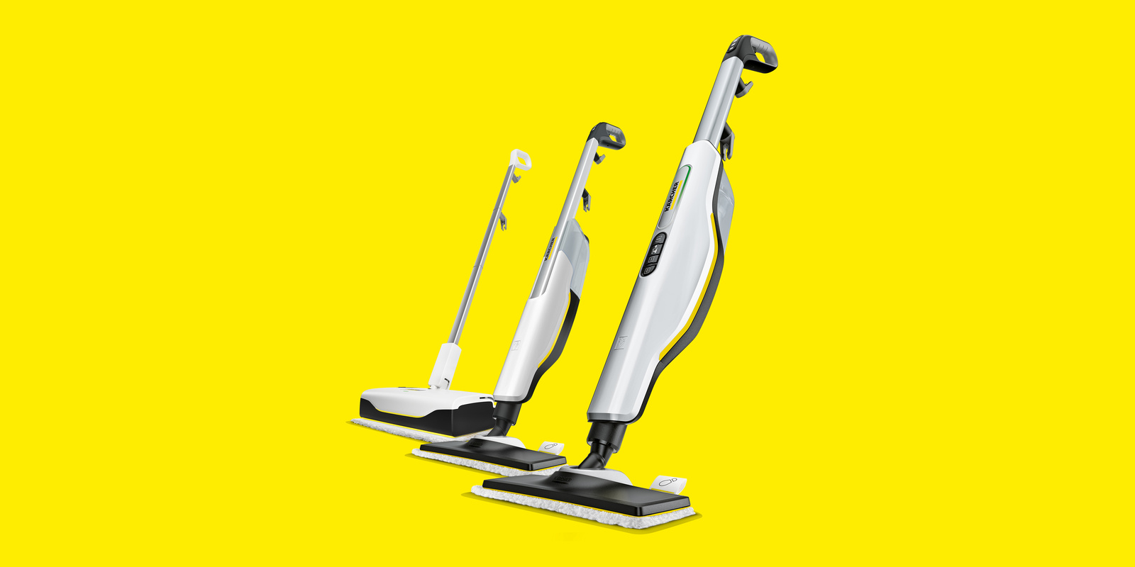 Compact Kärcher Upright steam cleaner for quick and easy cleaning of various floor coverings.